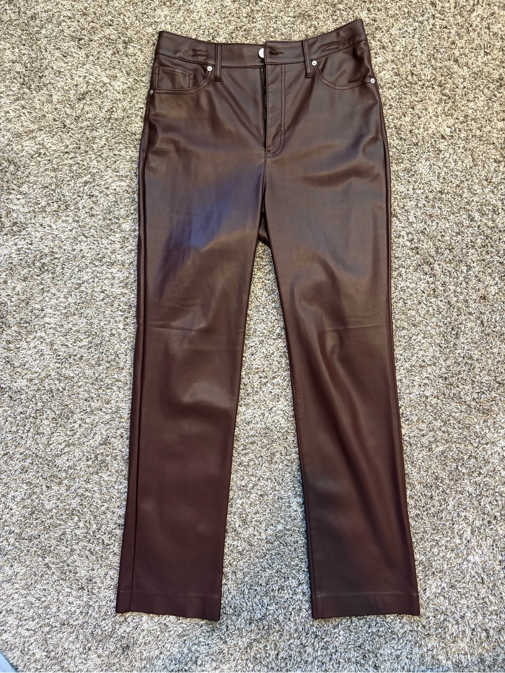 Super High Waisted Faux Leather '90s Slim Pant